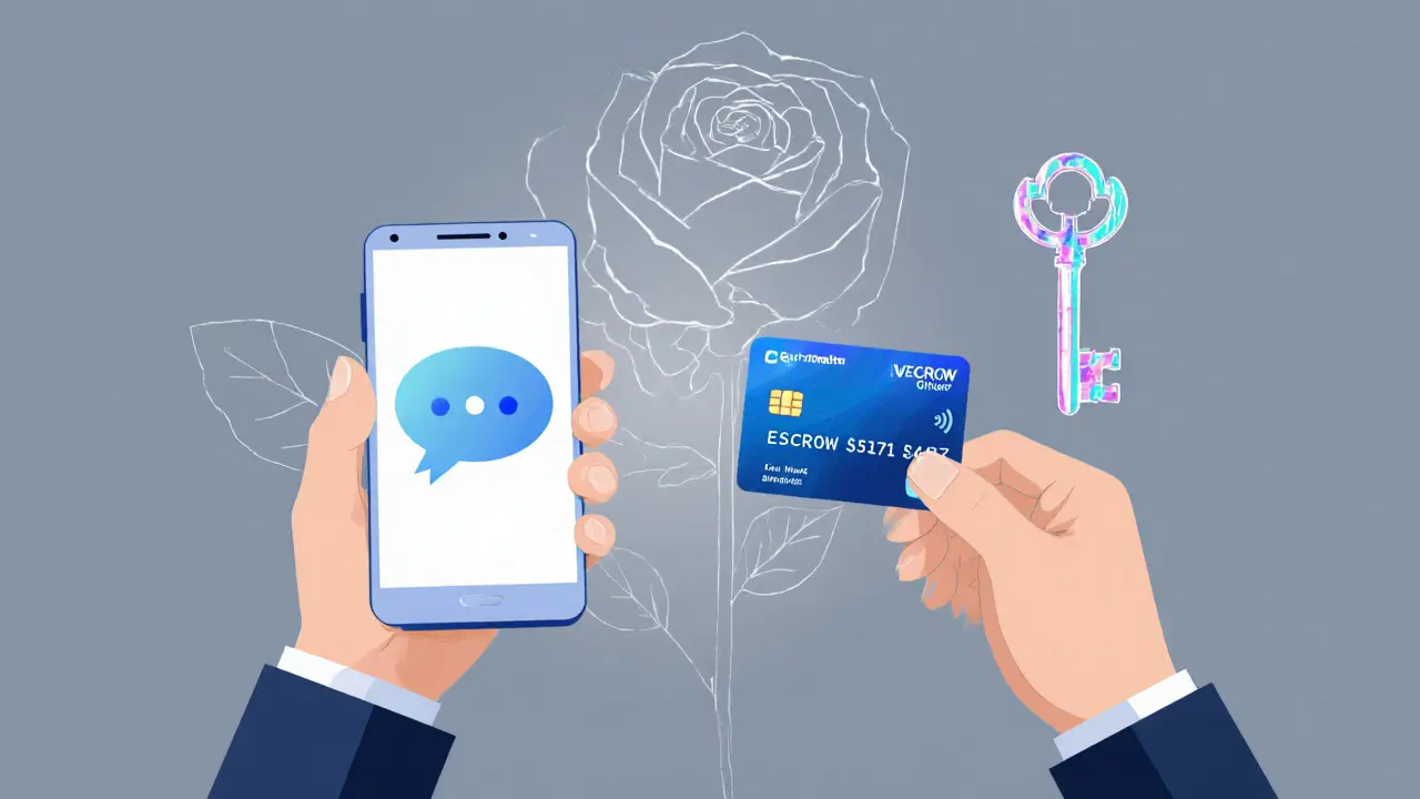 Hands using secure device and payment card, symbolizing safe booking.