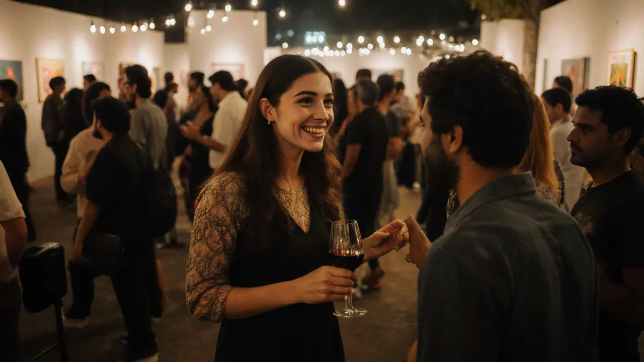 Expats enjoying an art event at Alserkal Avenue with live music and authentic social connection.