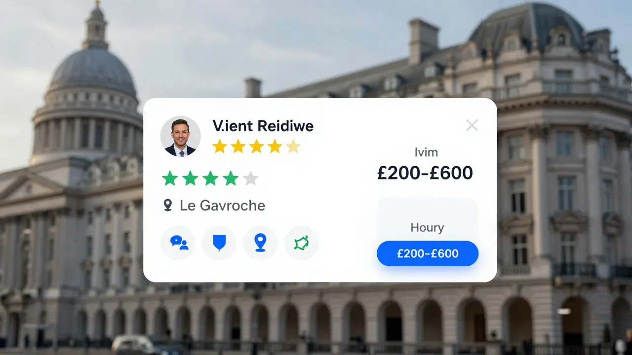 A digital interface showing verified reviews and transparent pricing over London landmarks, symbolizing safe booking.