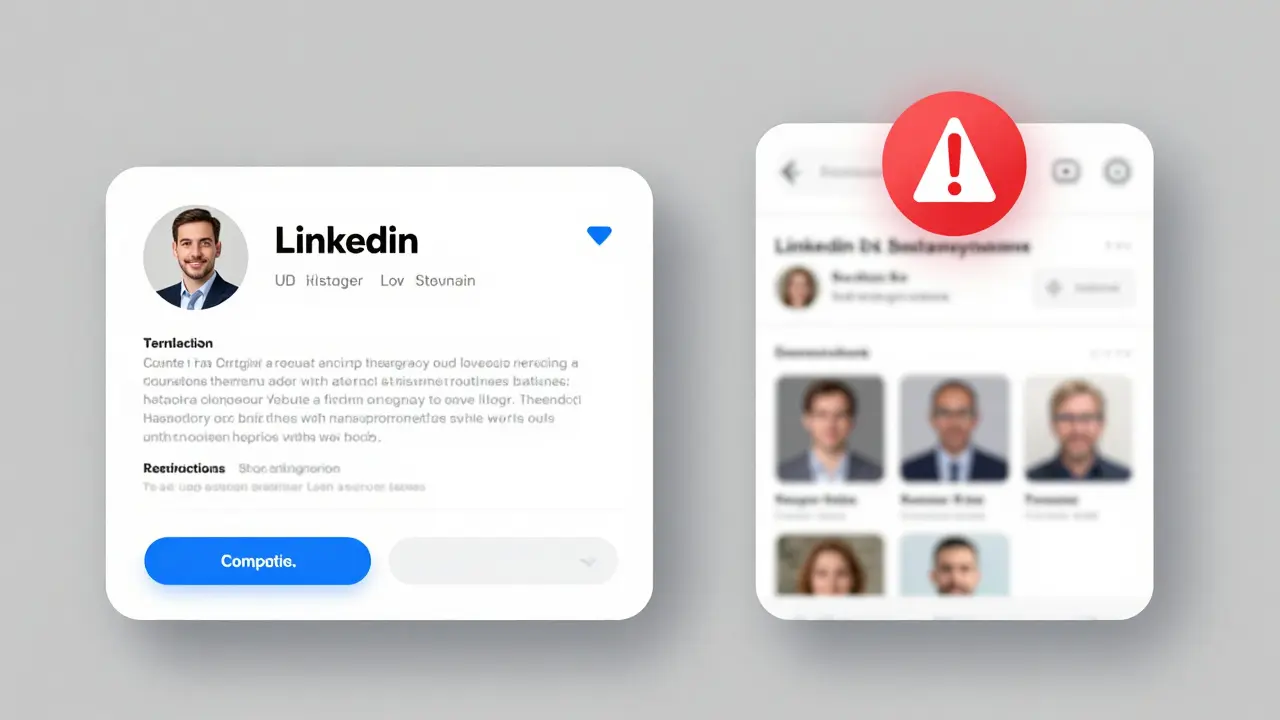 Comparison of a verified professional profile versus a fake social media account.