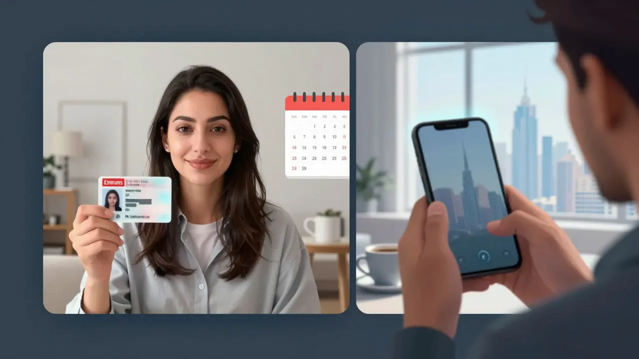A secure video call between a client and escort in Dubai, with identification visibly blurred for privacy.