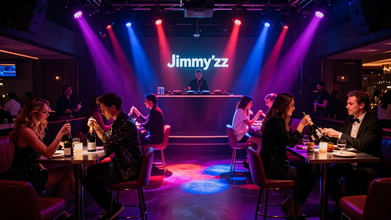 Celebrity-filled nightclub with champagne bottle service.